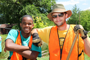 A Mississippi River Green Team member and an adult supervisor in 2015.