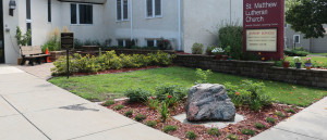 New landscaping at the church.