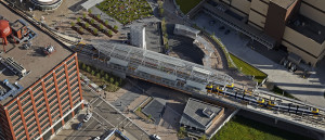 An overhead view of The Interchange, also known as Target Field Station.