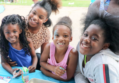 Visitors at a July 2016 "Paint the Pavement" event at the Lincoln Playground.