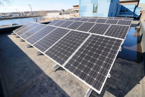 Solar panels on the garage roof