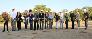 MWMO staff and other project partners at a groundbreaking ceremony for the library in 2015.