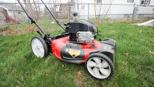 A lawn mower.