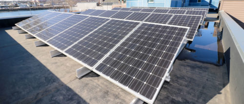 solar panels on the MWMO garage roof