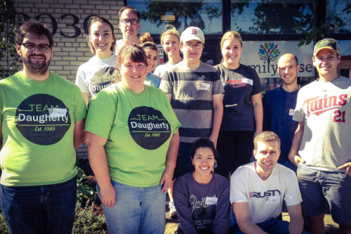 Daugherty Business Solutions volunteered their time to install the landscaping.