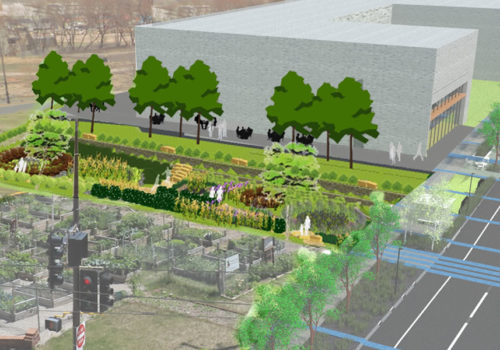 An artist's rendering of the Green Fourth/Towerside District Stormwater System.
