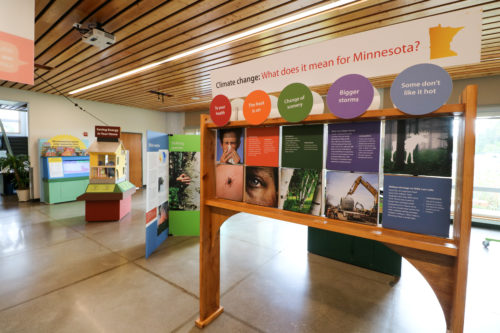 The MPCA climate change exhibit at the MWMO Stormwater Park and Learning Center.