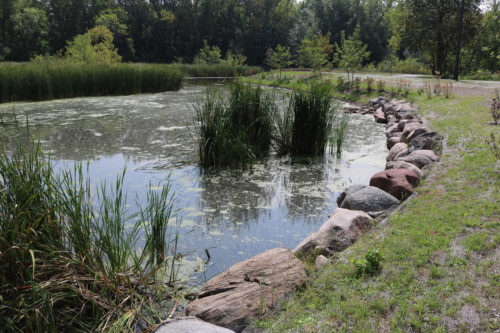 The project helped stabilize the shoreline at LaBelle Pond.
