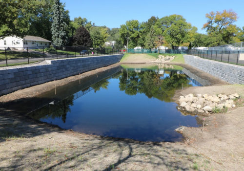 The reconstructed Harbor Freight Pond in September 2016.