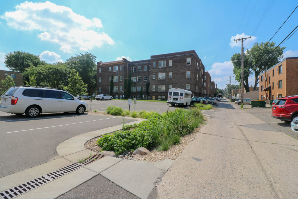 The new parking lot at First Universalist Church of Minneapolis.