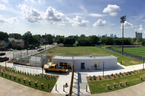 The reconstructed plaza at Edison High School.