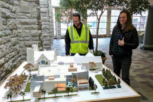 Project partners looking at a model of Westminster.