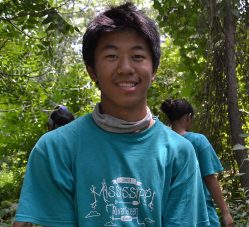 2017 Green Team Alumni Intern, Yengsoua Lee, when he was on the Mississippi River Green Team in 2013