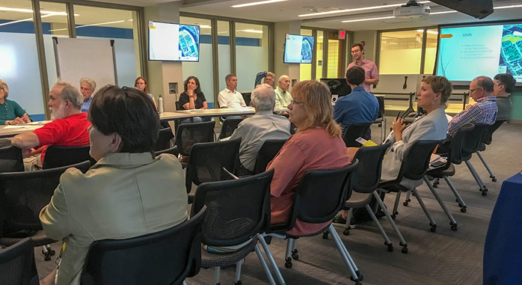 A Nicollet Island-East Bank Neighborhood Association meeting in September 2017.