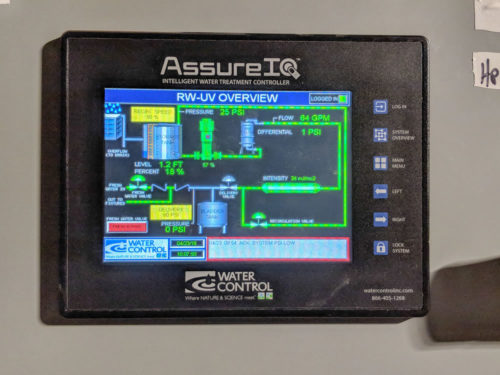 The user interface for the water treatment controller at Westminster.