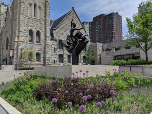 The landscape outside Westminster Presbyterian Church.