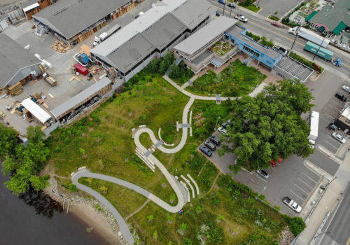 The MWMO's Stormwater Park and Learning Center, as seen from above.