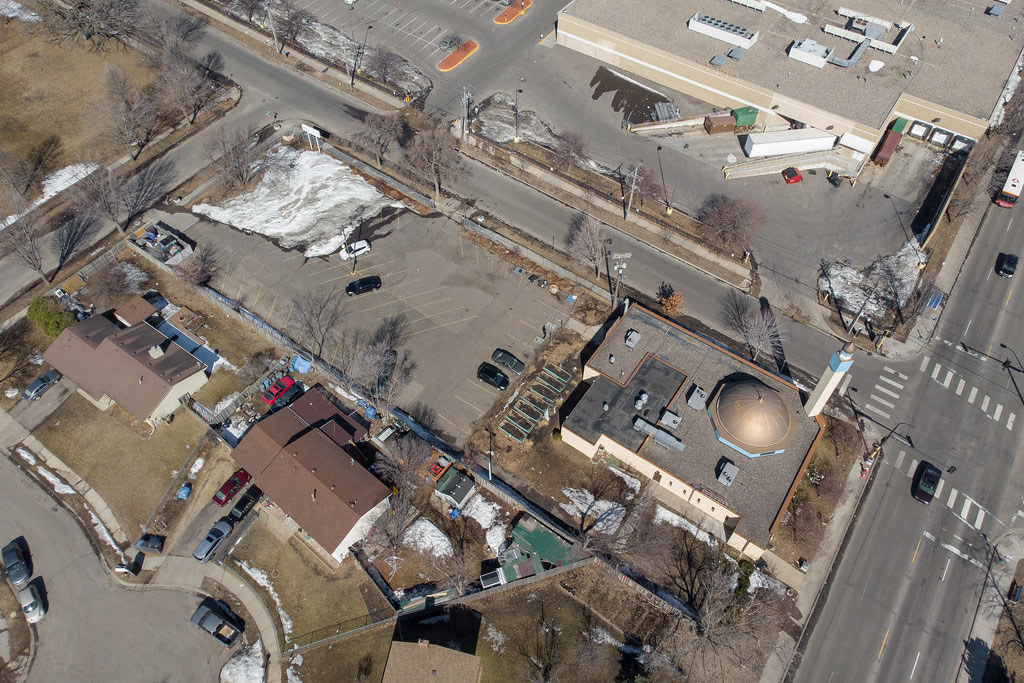 An aerial view of Masjid An-Nur in March 2019.