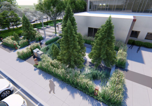 A rendering of the planned landscape at NorthPoint Health and Wellness Center.