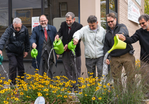 Raingarden dedication ceremony at the Islamic Cultural Community Center.