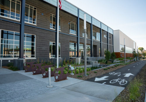 The front of the East Side Storage and Maintenance Facility.