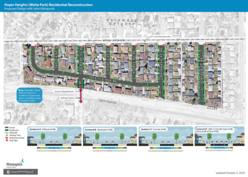 Map of planned street improvements in Hoyer Heights.