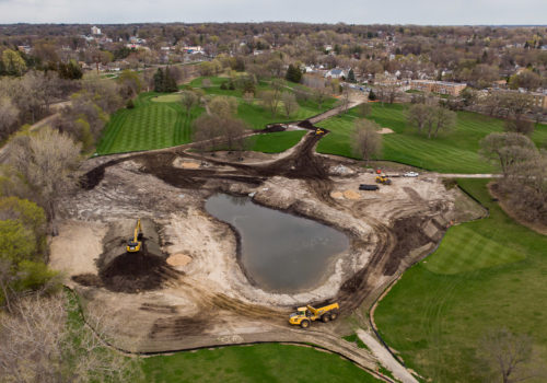 Northeast wet pond under construction at Columbia Golf Course.