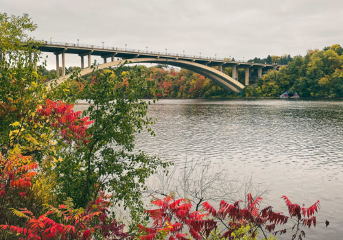 The Mississippi River Gorge with fall colors.