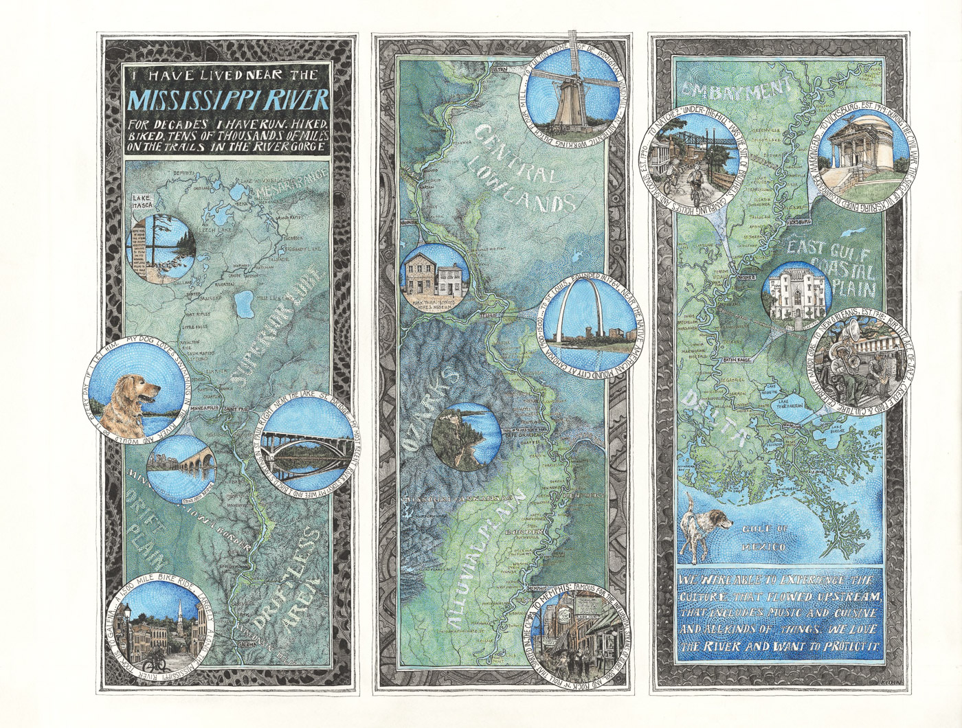 "Mississippi River Map," by Stefanie Kiihn