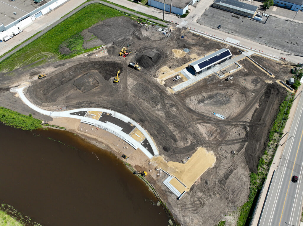 Construction progress at Graco Park in June 2024.