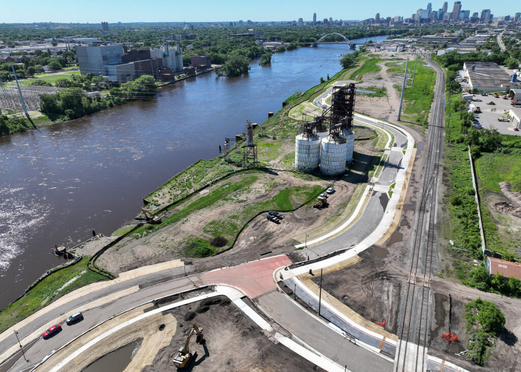 Aerial view of construction progress at the Upper Harbor Site on June 5, 2024.